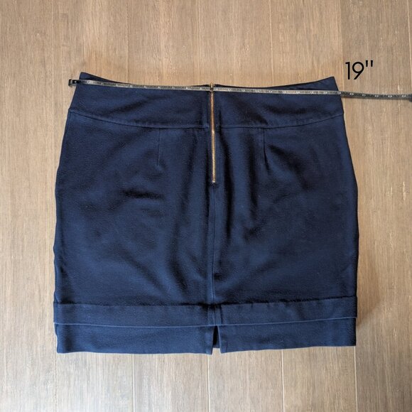 CAbi, Double Layer Knit Mini Skirt, Navy Blue, Sz 16 - Picture 7 of 9